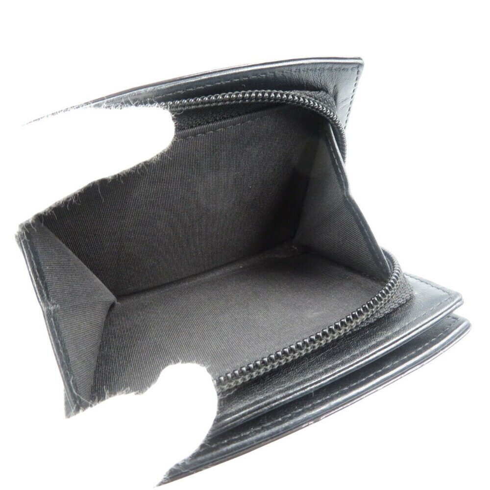 CHANEL Authentic Black Leather Logo Wallet - Picture 5 of 8